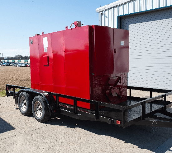 Red smoker on a trailer